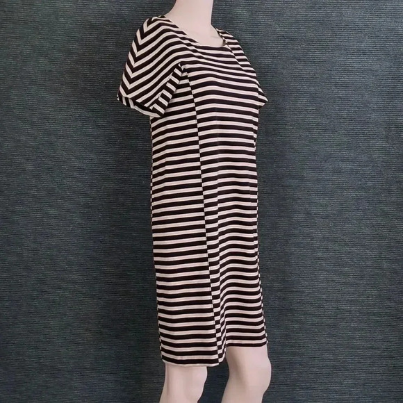 J. Crew Black& White Striped Tee Shirt Dress - Picture 6 of 10